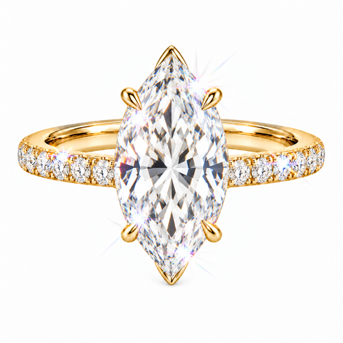 Anillo pavé de diamantes marquesa
