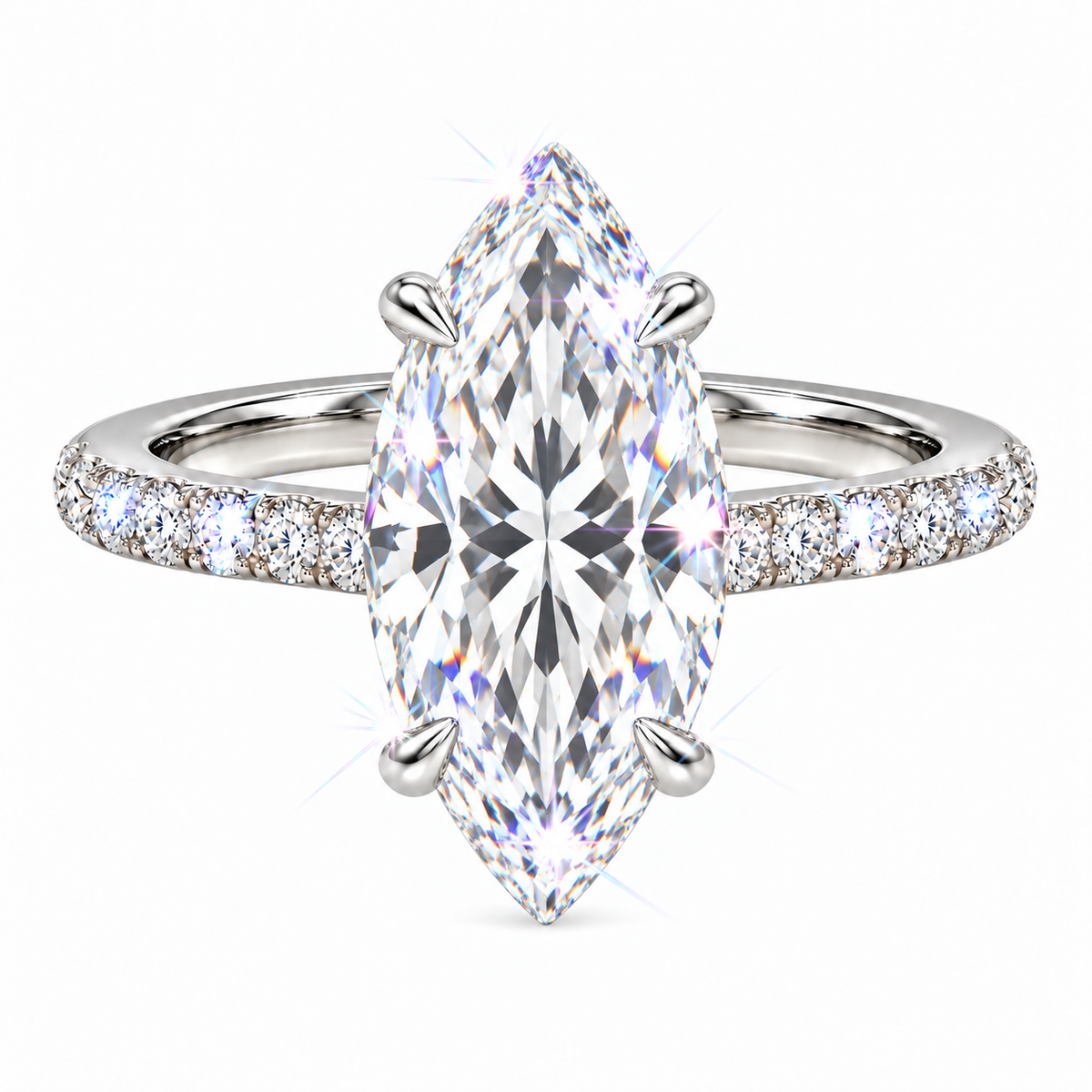 Anillo pavé de diamantes marquesa