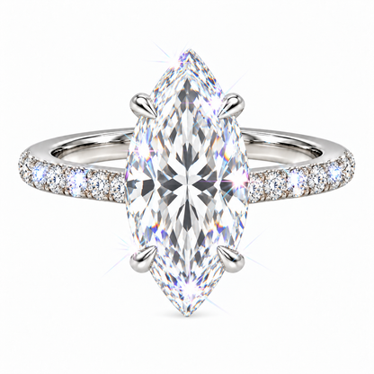 Anillo pavé de diamantes marquesa