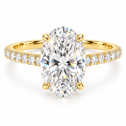 Oval Diamond pavé ring