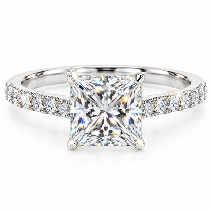 Anillo princesa de pavé de diamantes