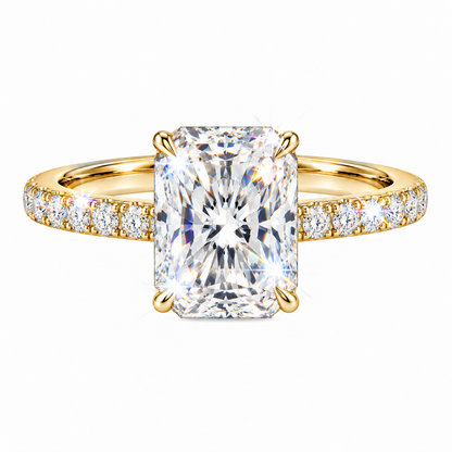 Anillo radiante pavé de diamantes