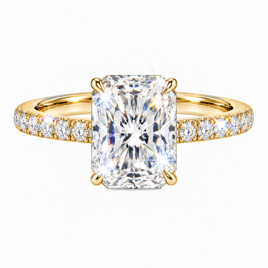 Anillo radiante pavé de diamantes