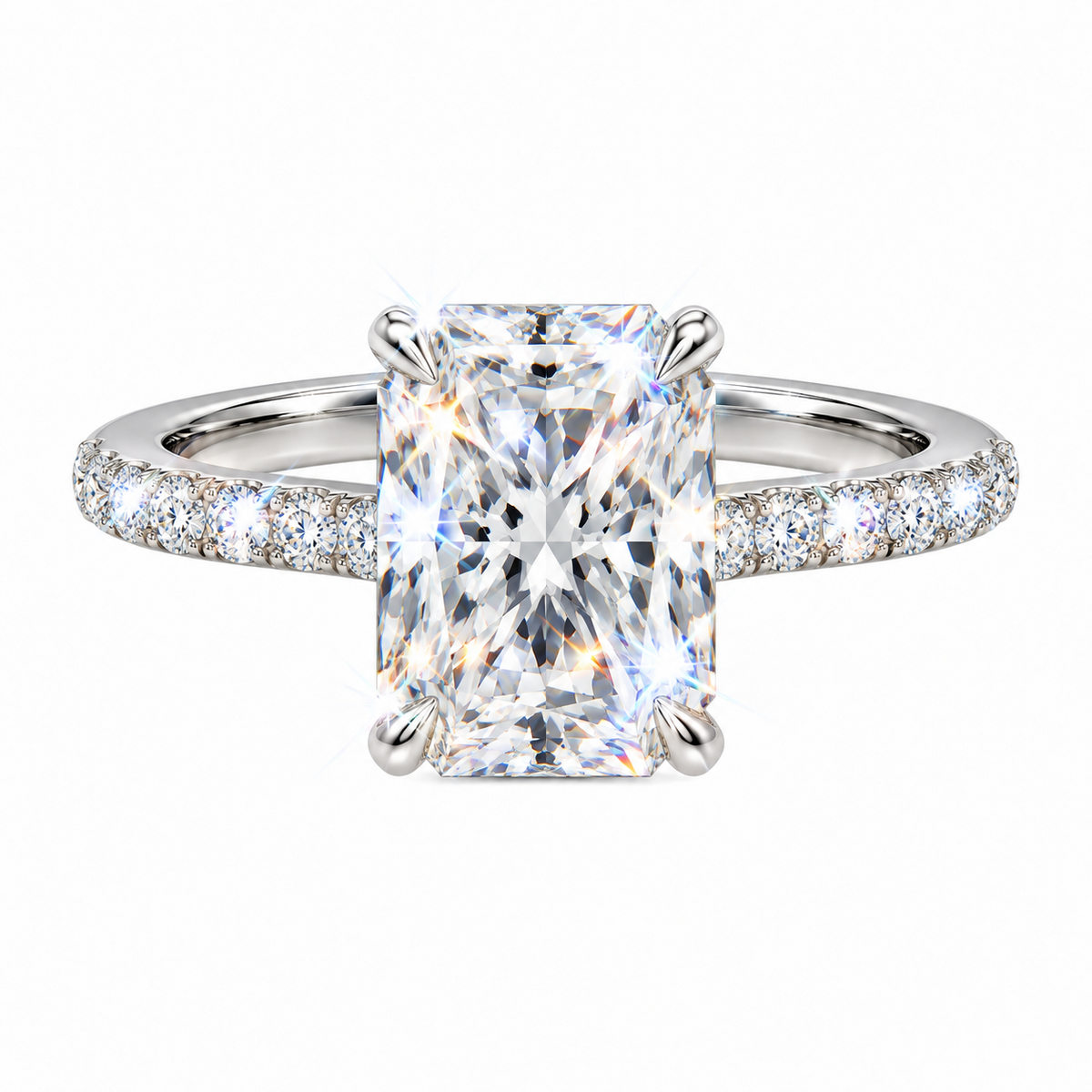 Anillo radiante pavé de diamantes