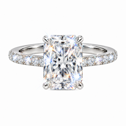 Anillo radiante pavé de diamantes