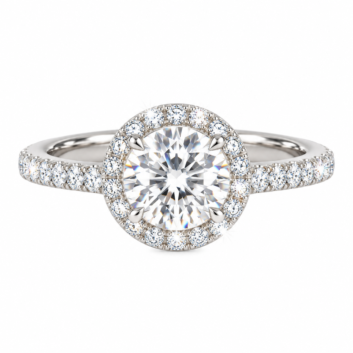 Anillo Halo Redondo Pavé