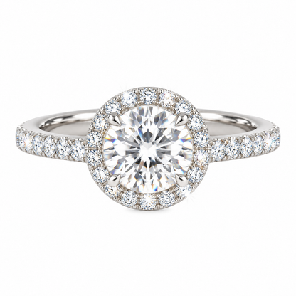 Anillo Halo Redondo Pavé