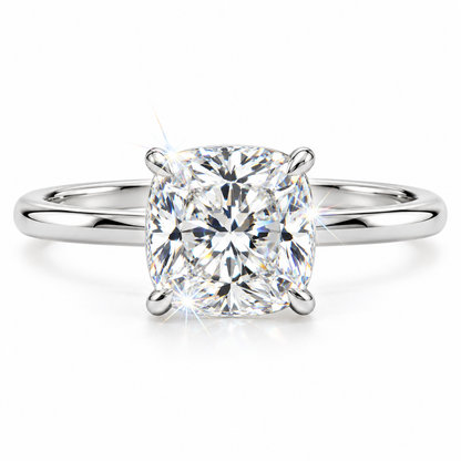 Cushion cut solitaire ring