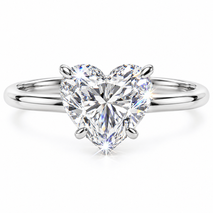 Heart shape solitaire ring