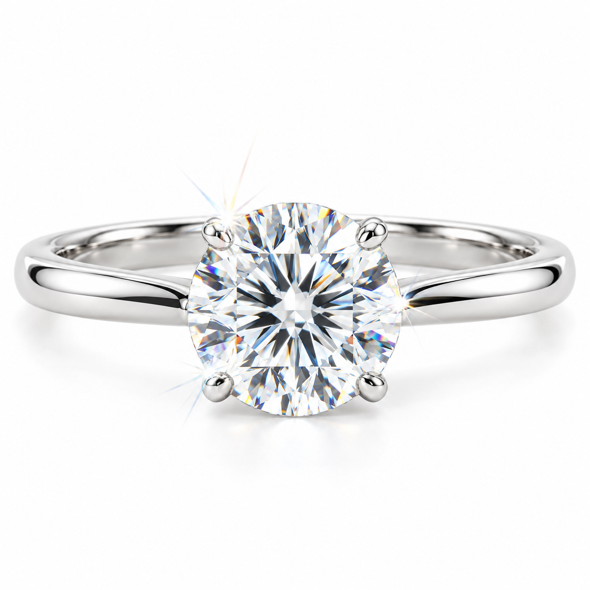 Anillo solitario de talla redonda