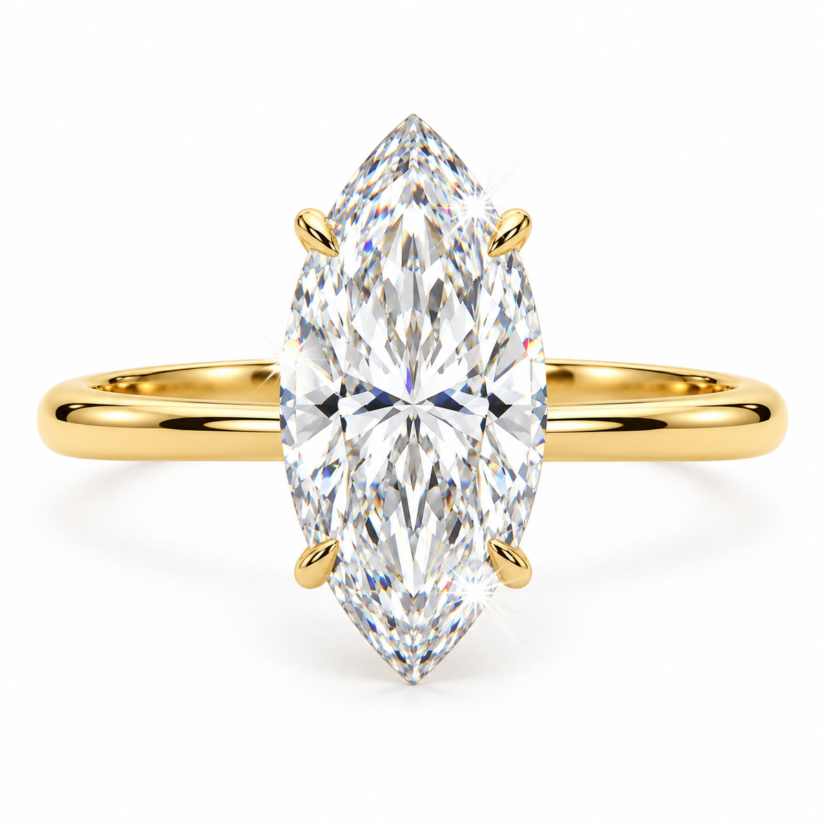Anillo solitario talla marquesa