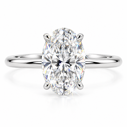 Anillo solitario de talla ovalada