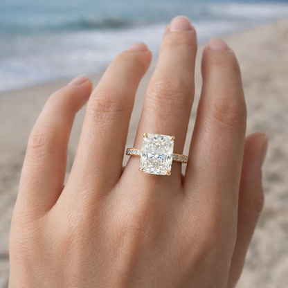 Radiant Diamond pavé ring