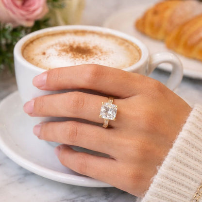 Princess Diamond pavé ring