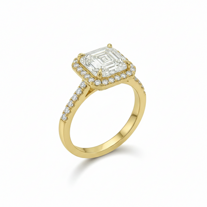 Asscher Halo Pavé Ring