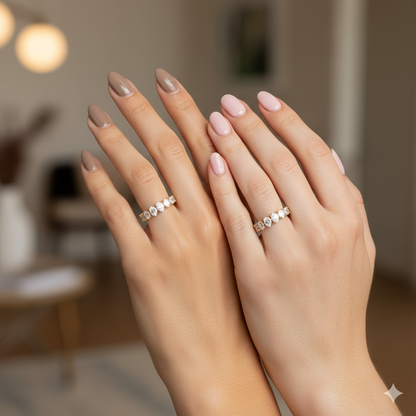 Pear half eternity ring