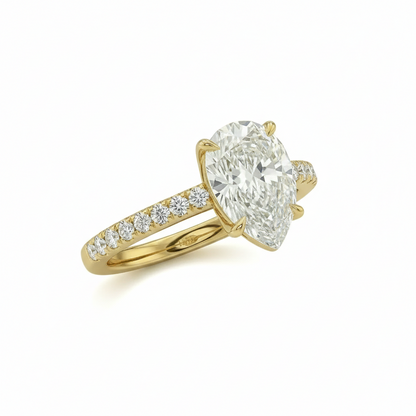 Pear Diamond pavé ring