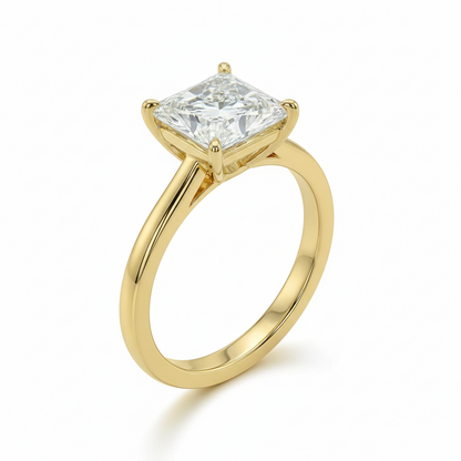 Princess cut solitaire ring