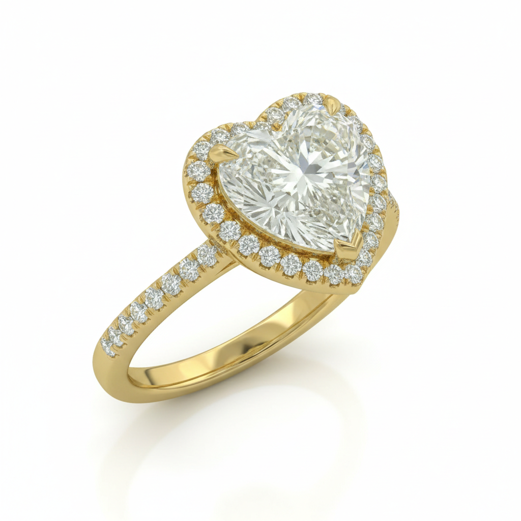 Heart Halo Pavé Ring