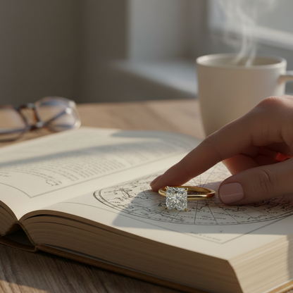 Princess cut solitaire ring