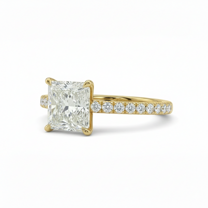 Princess Diamond pavé ring