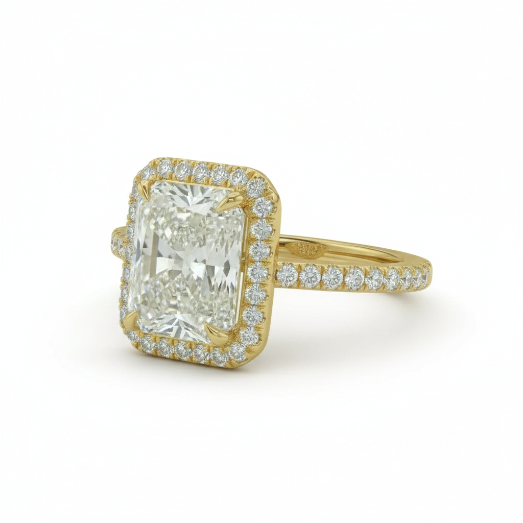 Radiant Halo Pavé Ring
