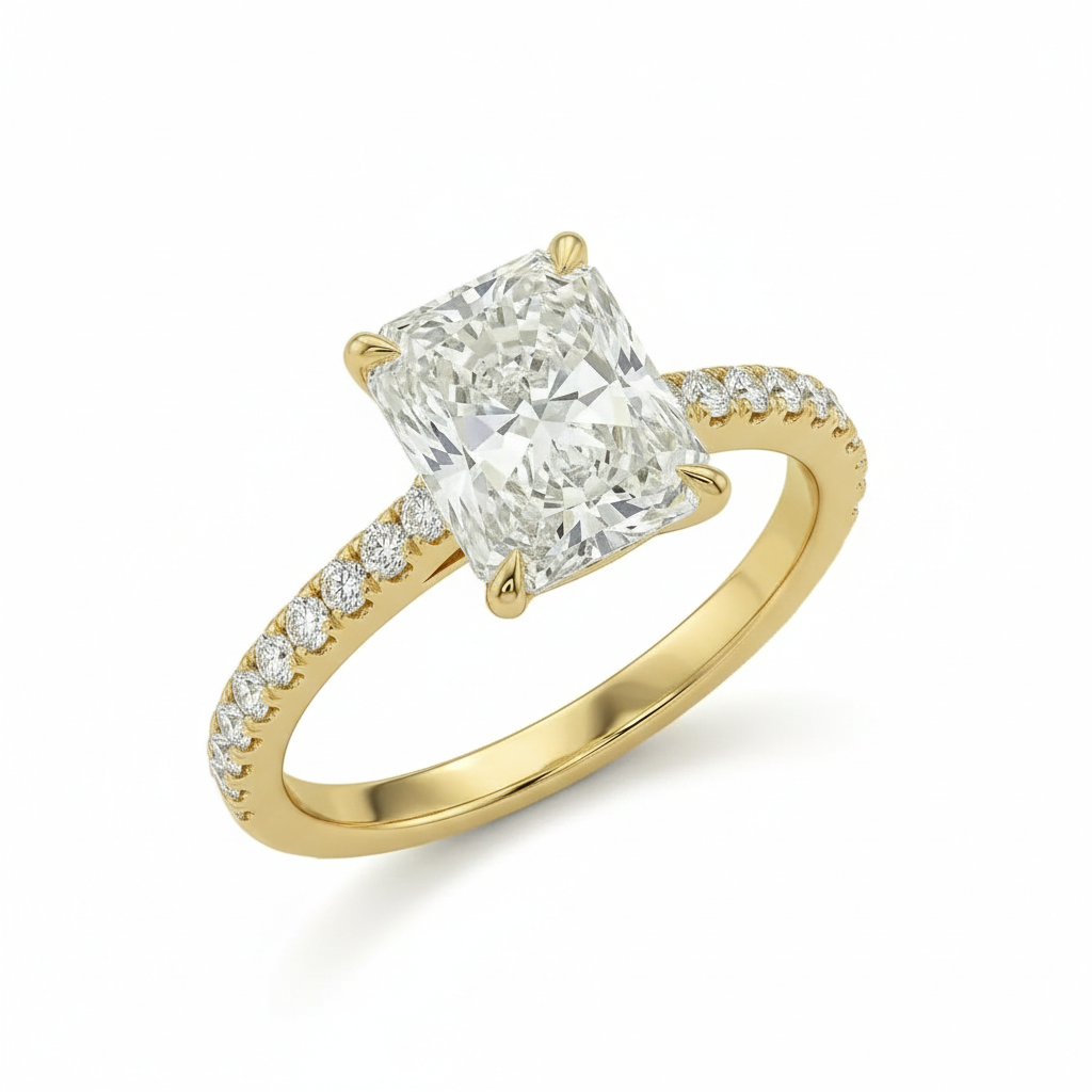 Radiant Diamond pavé ring