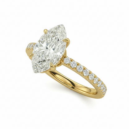 Marquise Diamond pavé ring