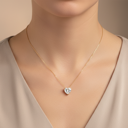 Heart shape solitaire pendant