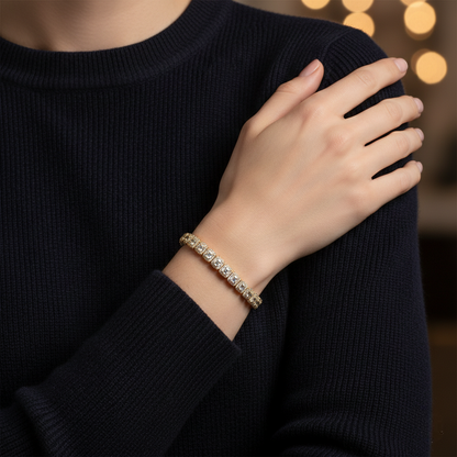 Princess halo tennis bracelet