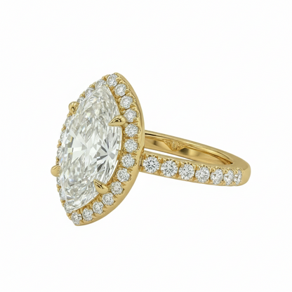 Marquise Halo Pavé Ring