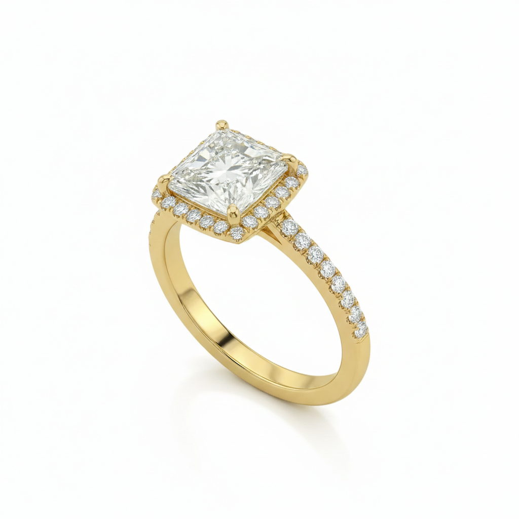 Princess Halo Pavé Ring