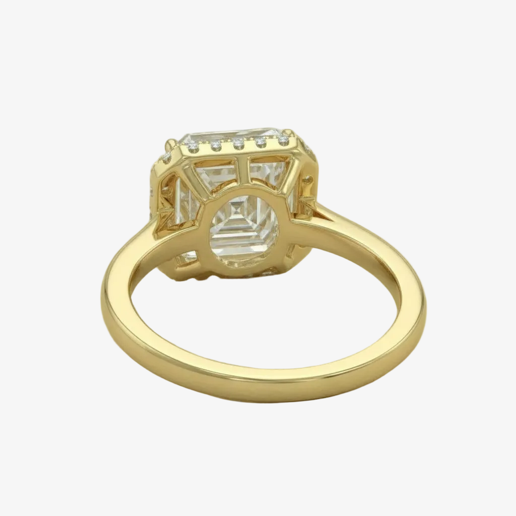 Asscher halo ring