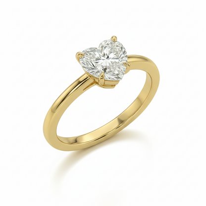 Heart shape solitaire ring