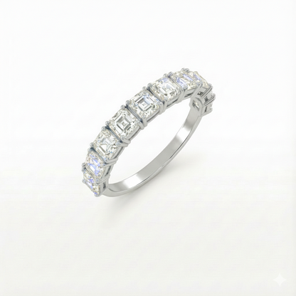 Asscher half eternity ring