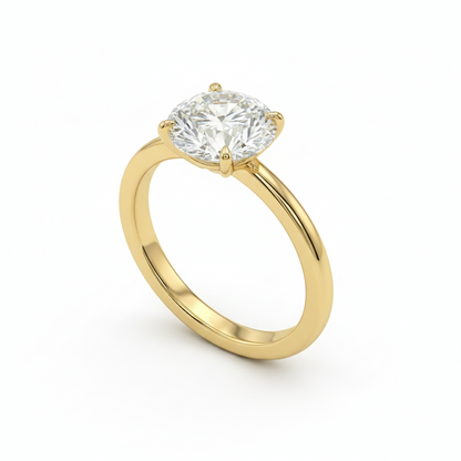 Round cut solitaire ring