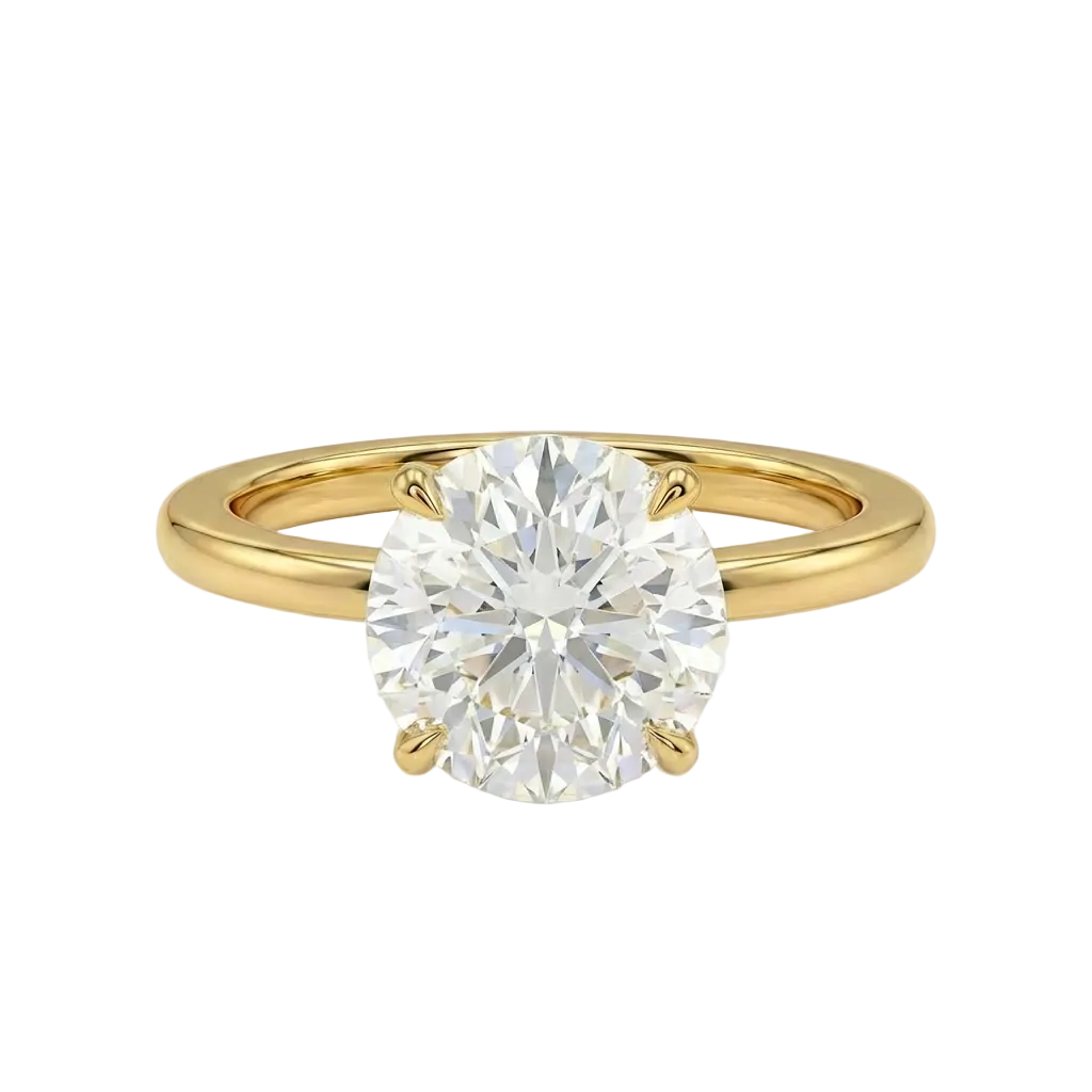 Round cut solitaire ring