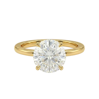 Round cut solitaire ring