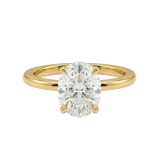 Oval cut solitaire ring