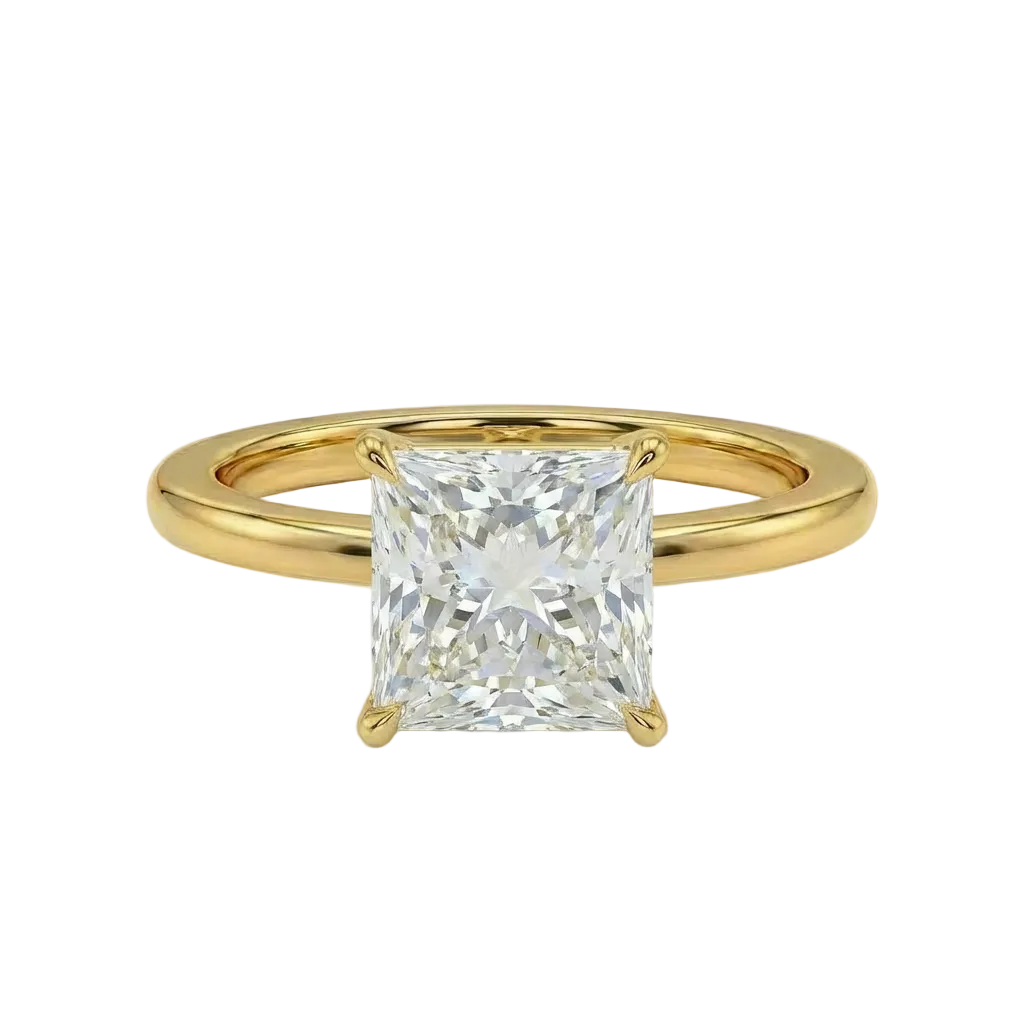 Princess cut solitaire ring