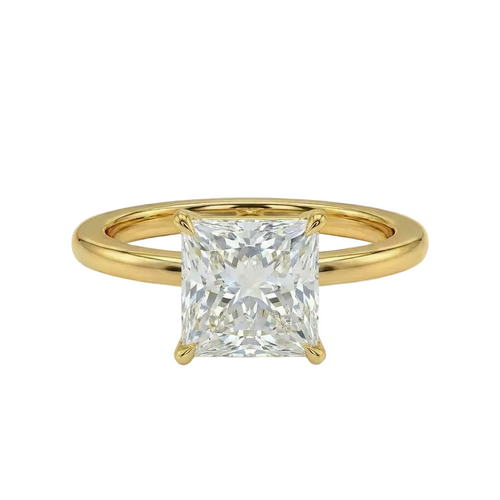 Princess cut solitaire ring