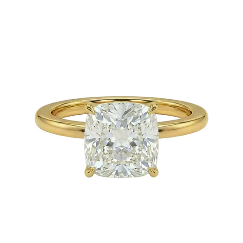 Cushion cut solitaire ring