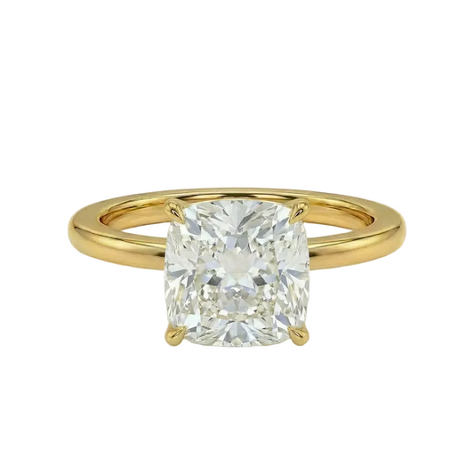 Cushion cut solitaire ring