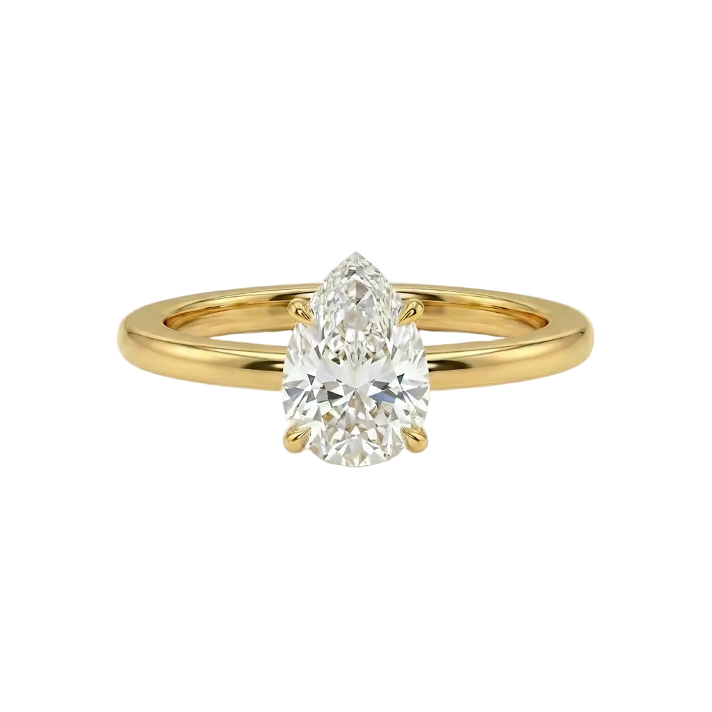 Pear cut solitaire ring