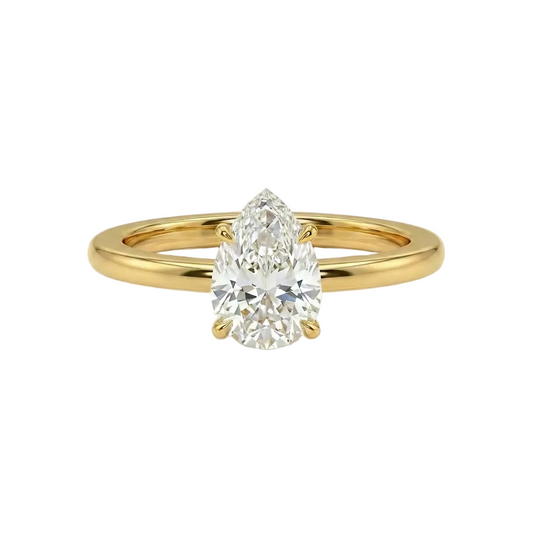 Pear cut solitaire ring