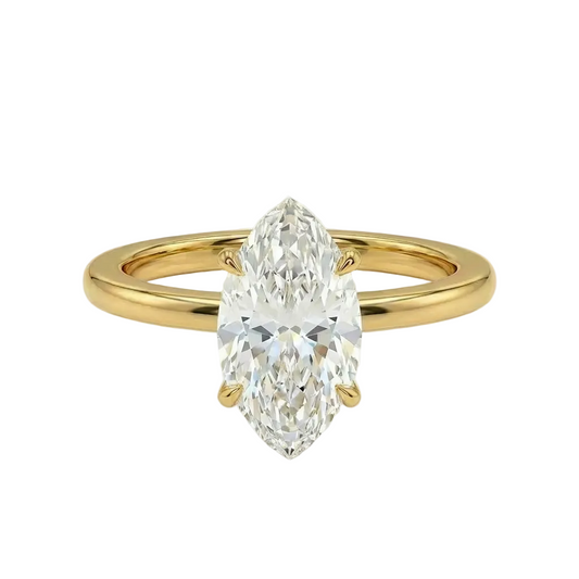Marquise cut solitaire ring