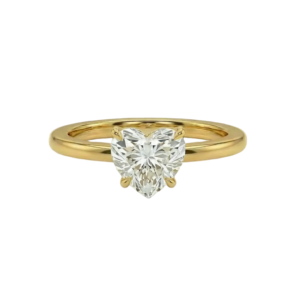 Heart shape solitaire ring