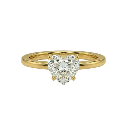 Heart shape solitaire ring