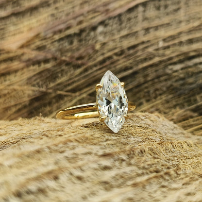 Marquise cut solitaire ring