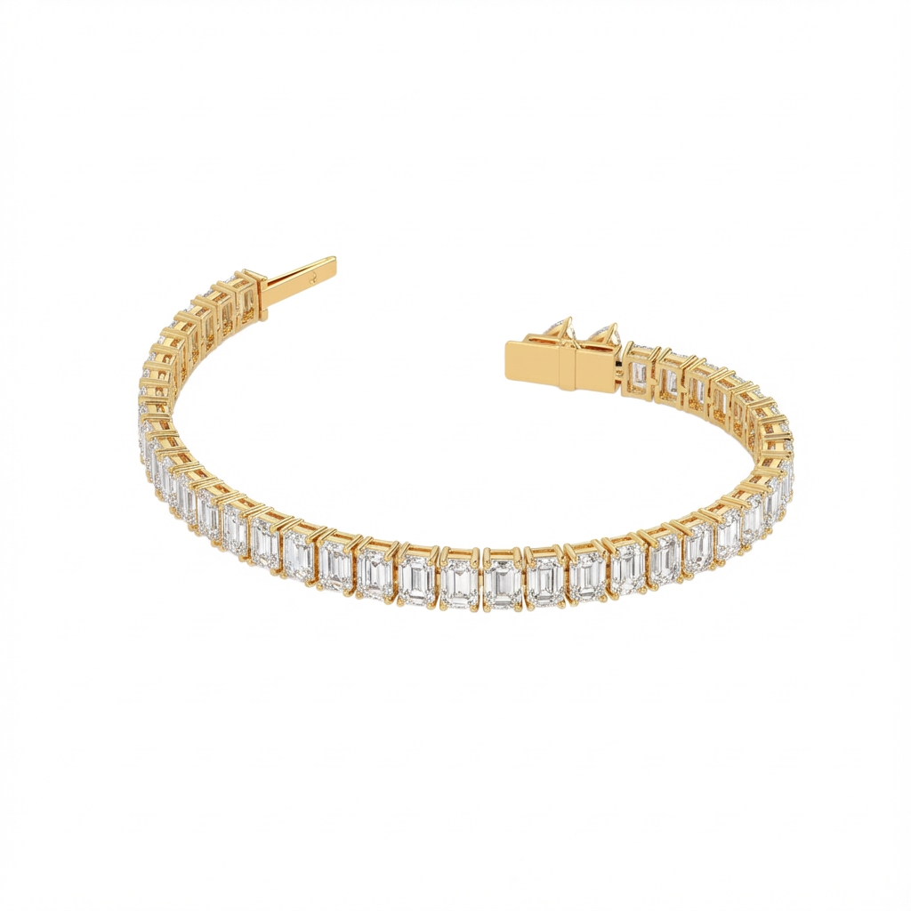 Emerald Shape Tennis Bracelet
